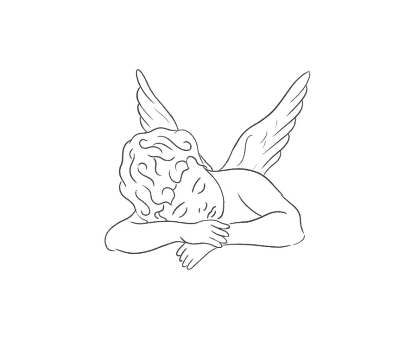 Flash design of a small fine line cherub